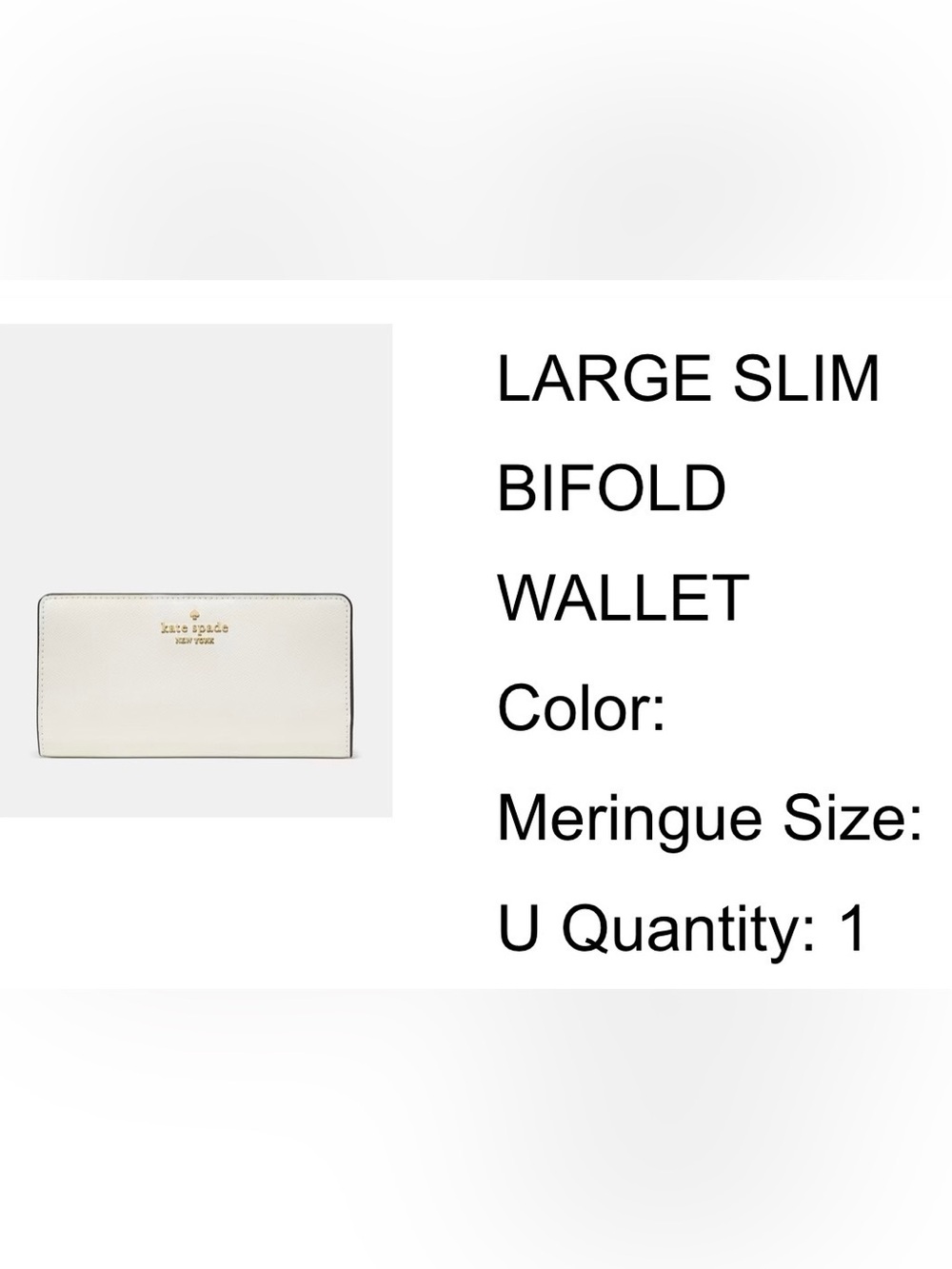 Kate Spade Large Slim Bifold Wallet